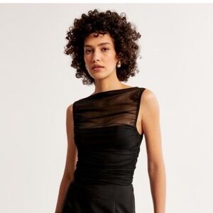Abercrombie & Fitch Black Sheer Tank Top